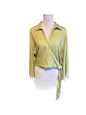 Rachel Zoe wrap style blouse Boho Size S